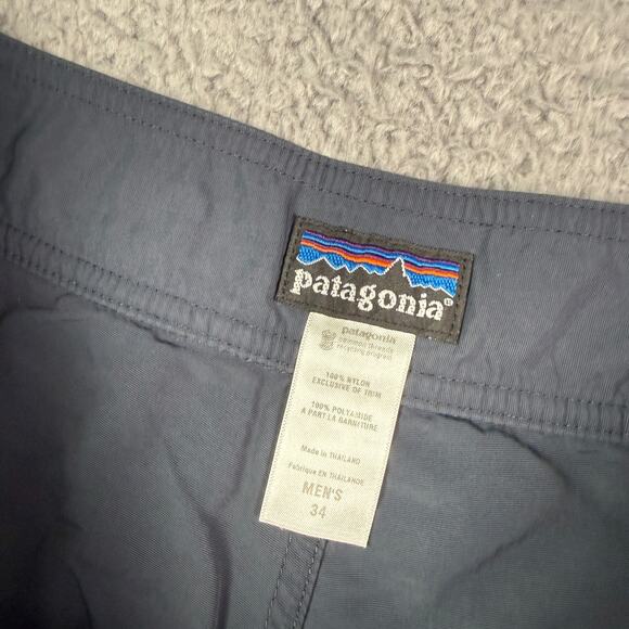 Patagonia Minimalist Board Shorts Mens 34 Navy Blue Pockets Drawstring Nylon 8" - Picture 4 of 9